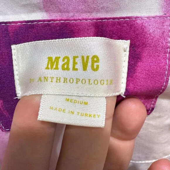 The Bettina Tiered Shirt Dress by Maeve Watercolor Pink - Medium - Picture 4 of 6